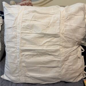 3 Pottery Barn White Ruffled Euro (26x26) Pillowshams